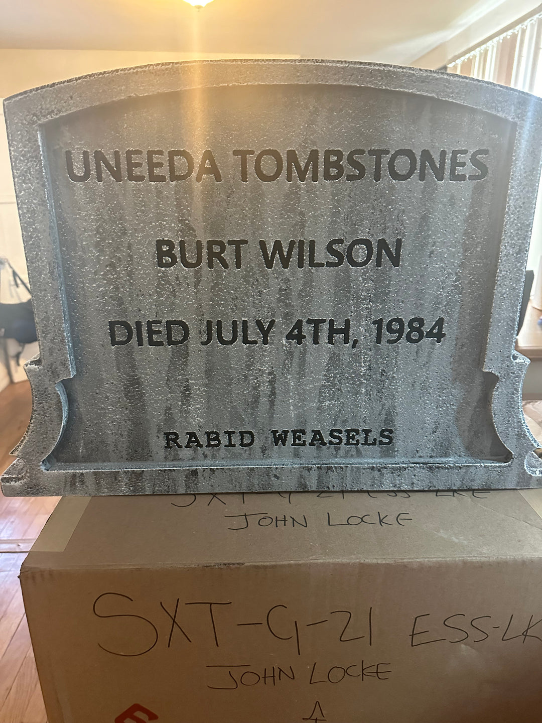 OFFICIAL SET PIECE - Screen Used BURT WILSON Gravestone