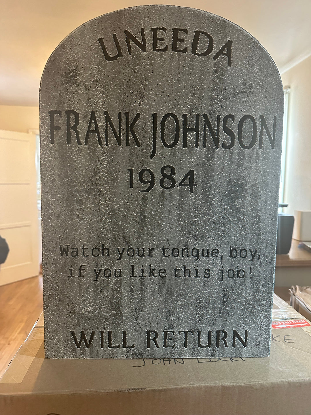 OFFICIAL SET PIECE - Screen Used FRANK Gravestone