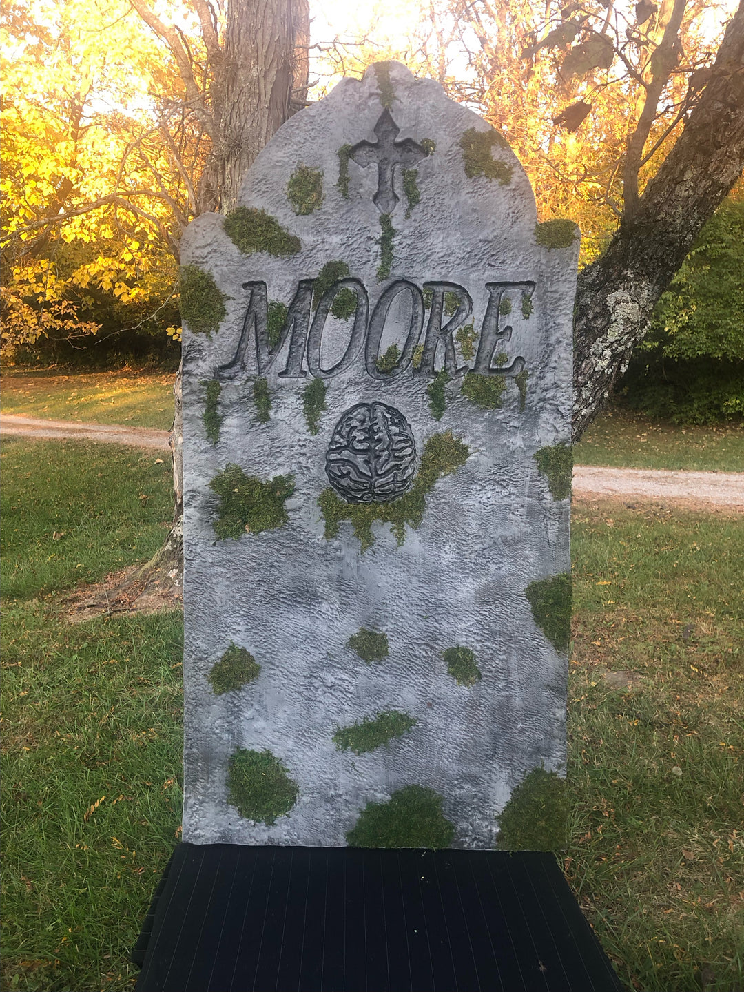 OFFICIAL SET PIECE - Screen Used MOORE BRAINS Gravestone