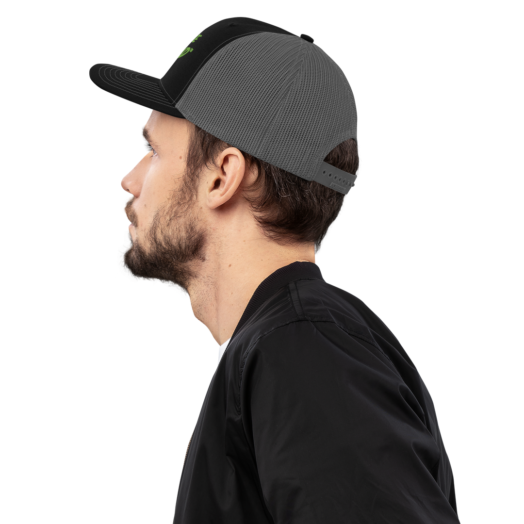 Return of the Living Dead Logo Trucker Cap Trioxin Green - UNEEDA CARE Charity Collection