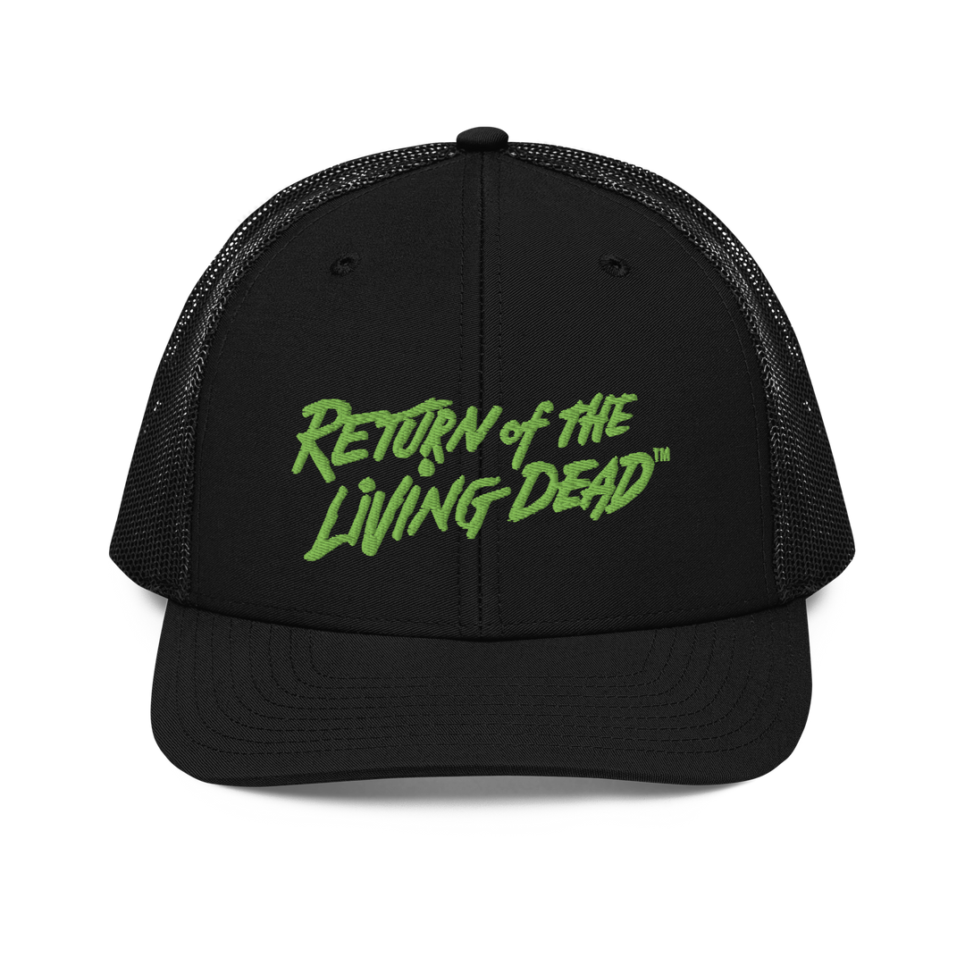 Return of the Living Dead Logo Trucker Cap Trioxin Green - UNEEDA CARE Charity Collection