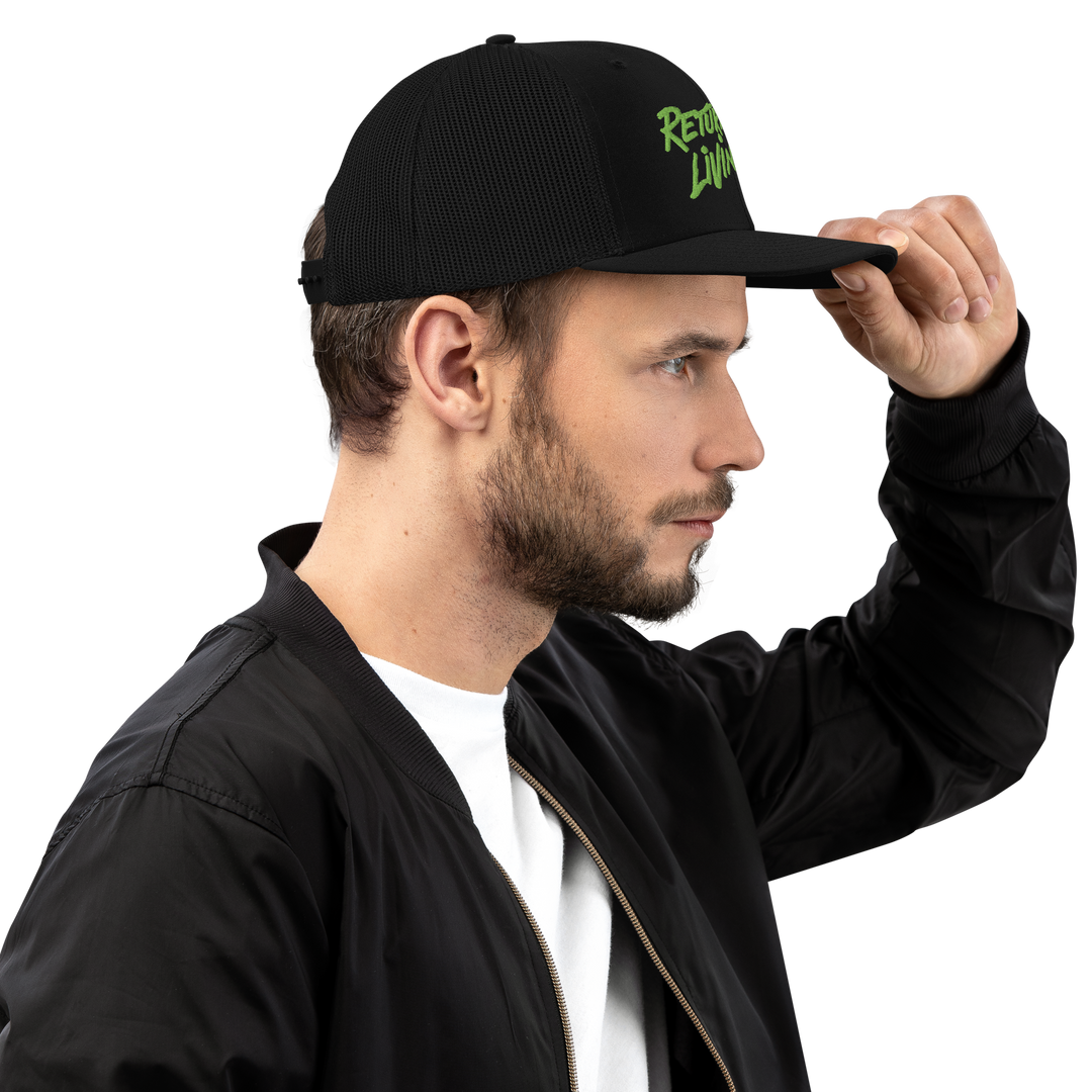 Return of the Living Dead Logo Trucker Cap Trioxin Green - UNEEDA CARE Charity Collection